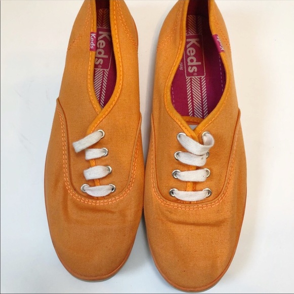 keds orange canvas sneakers